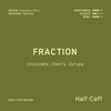 An informative graphic on our half caff coffee blend, Fraction